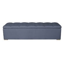 Charcoal Chelsea Linen Storage Ottoman